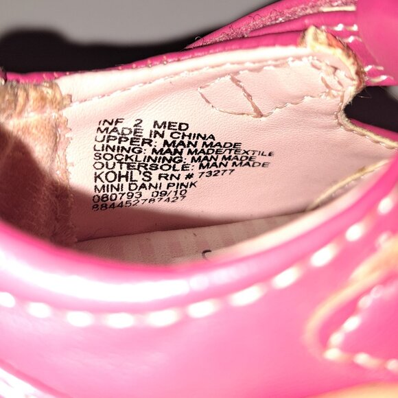 Jumping Beans Mini Dani Pink Flower Mary Jane Infant Girls Size 2 Shoes EUC - Picture 3 of 4